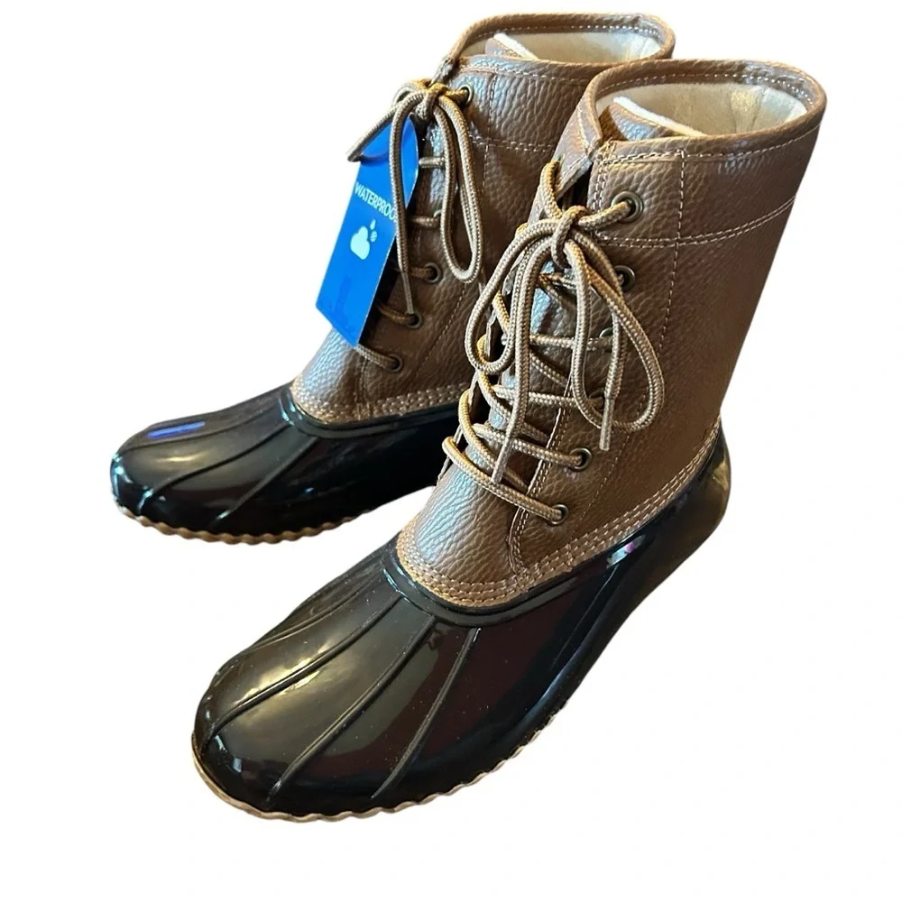 JBU Maplewood Waterproof Chocolate Brown Rain Boots NWT Size 8.5